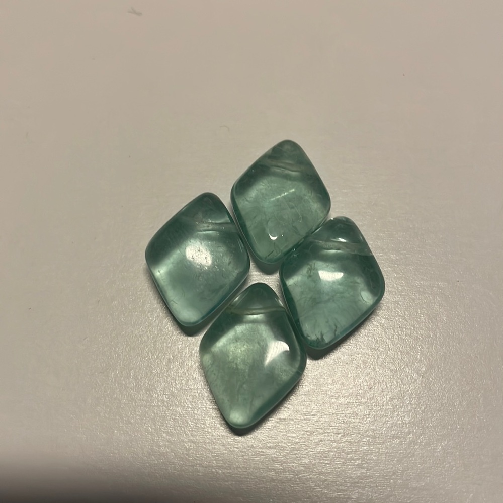 Semi precious fluorite triangle focal beads